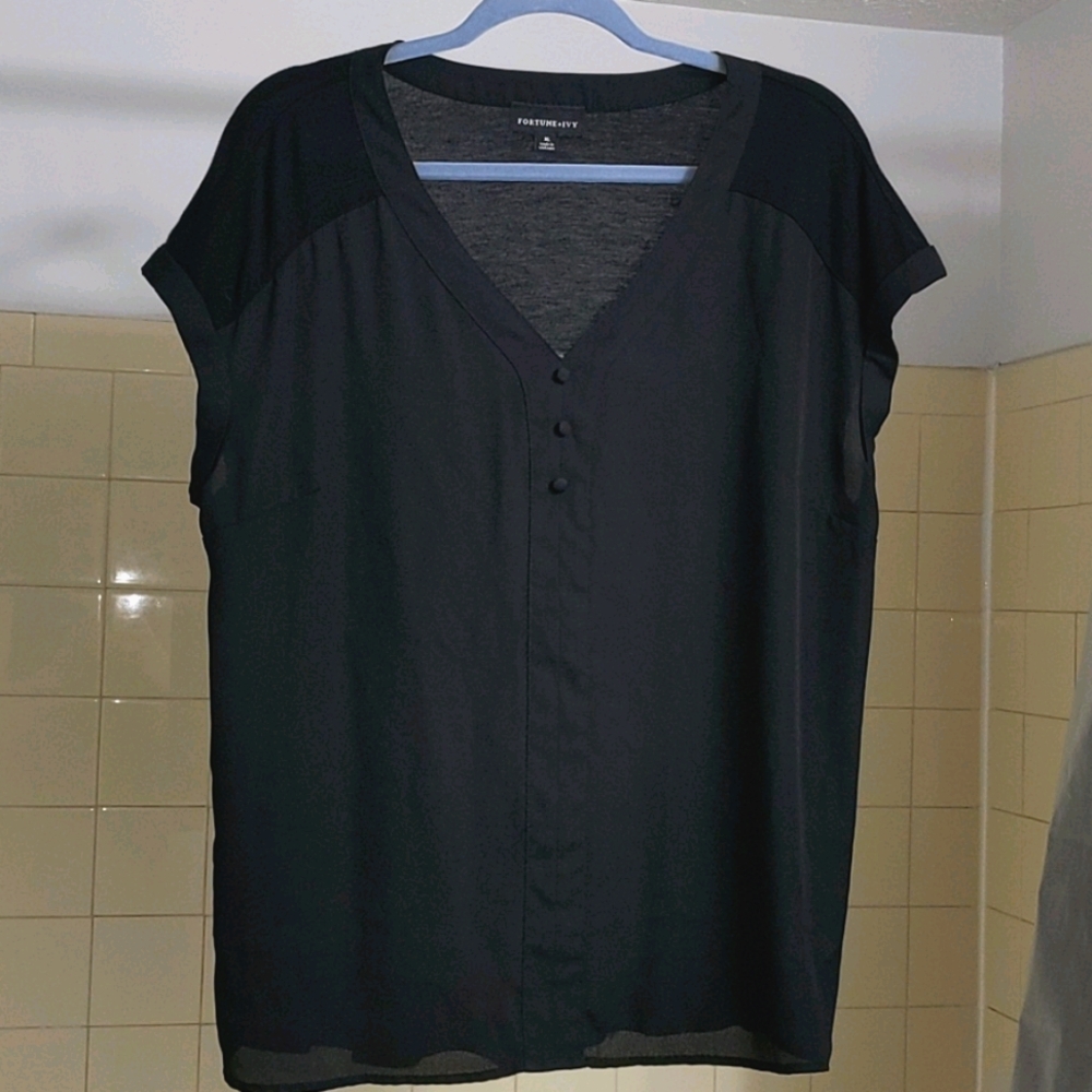 Black Blouse - Fortune + Ivy